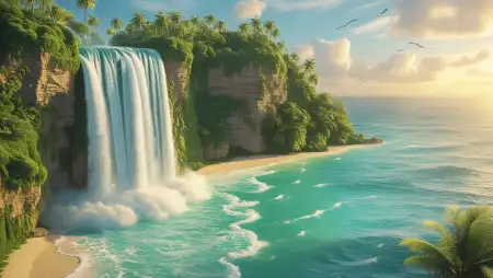 Beautiful Waterfall Background For Posters - Free Waterfall Background Download