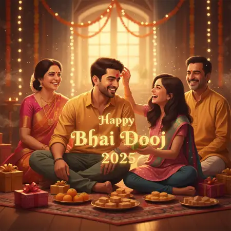 Best Emotional Happy Bhai Dooj 2025 Wishes For Brother - Free Happy Bhai Dooj 2025 Wishes Download