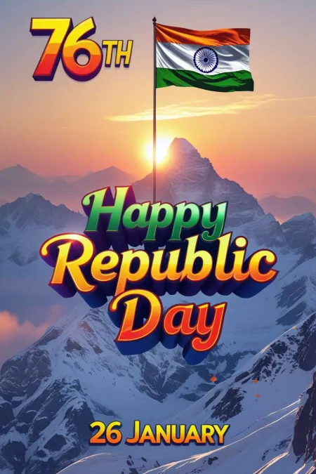 Free Best Wishes For India’s 76th Republic Day 2025 Event Image Download