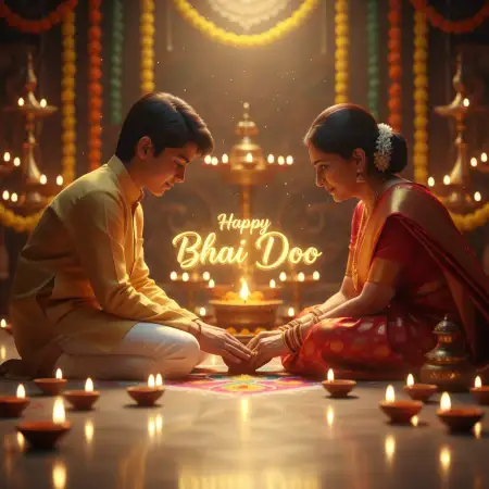 Bhai Dooj 2025 Greeting Image With Name - Free Bhai Dooj Download