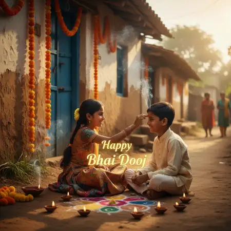 Bhai Dooj 2025 Special Wishes Wallpaper - Free Bhai Dooj Download