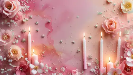 Birthday Background With Cake And Candles - Free Related Birthday Background Image