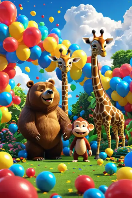 Birthday Background With Cartoon Characters - Free Happy Birthday Background Download