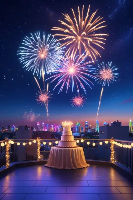 Birthday Background With Fireworks Animation - Free Happy Birthday Background Download