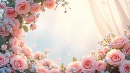 Birthday Background With Frame And Flowers - Free Happy Birthday Background Download