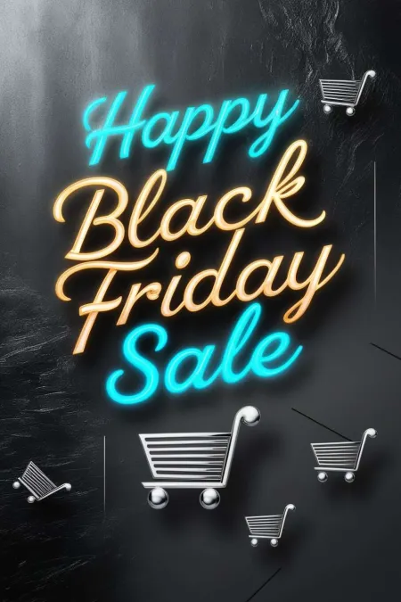 Black Friday Glowing Blue Font Poster - Free Blue Download