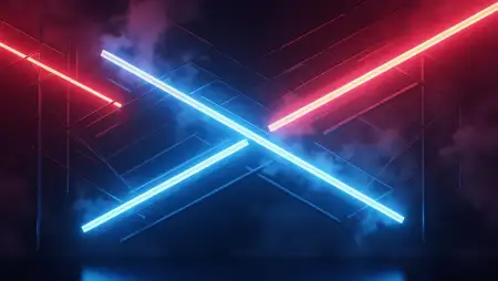 Blue And Red Digital Art Wallpaper - Free Background Download