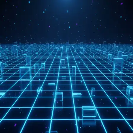 Free Blue Futuristic Grid Background Picture For Tech Website Background Download