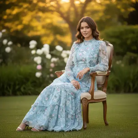 Blue Summer Dress Stylish Girl Photo - Free Photo Download