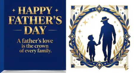 Blue Theme Fathers Day Greeting Card - Free Blue Download