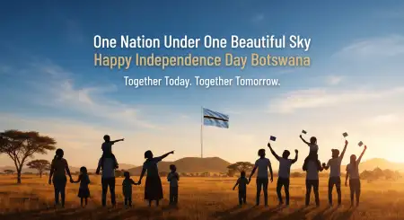 botswana independence day flag waving