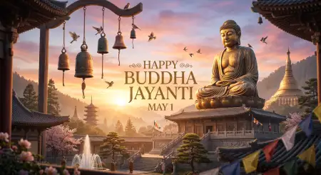 Free Buddha Jayanti 2026 Temple Illustration Image Download