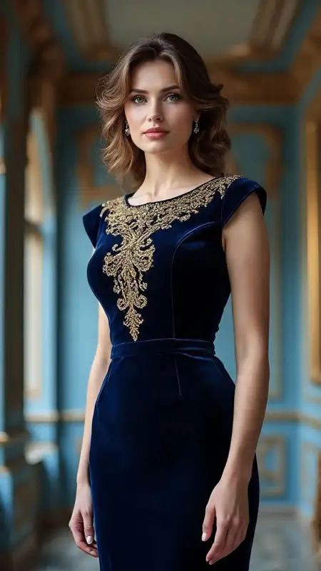 Canadian Model In Elegant Blue Gown Photo - Free Blue Photo Download