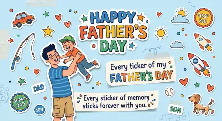 Free Cartoon Fathers Day Greeting Card Image Download