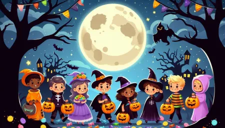 Cartoon Halloween Background With Candy - Free Background Download