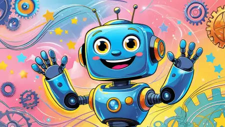 Cartoon Robot Background For Kids - Free Background Download