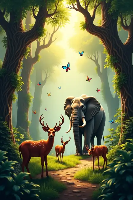 Cartoon-style Forest Background For World Forest Day - Free Background Download