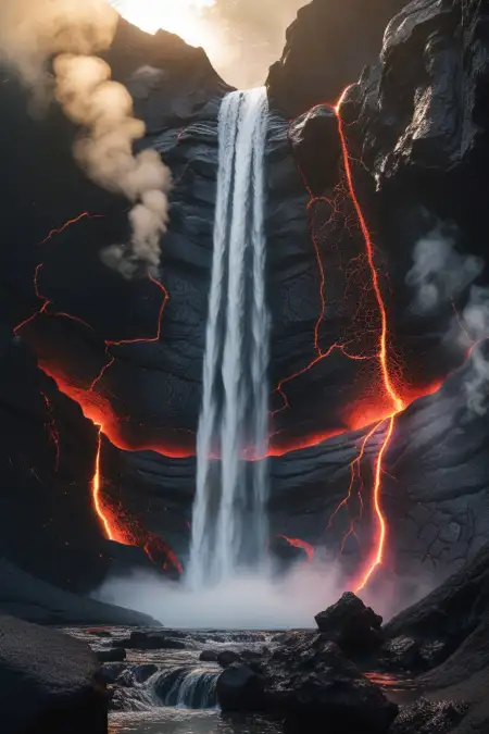 Cartoon Waterfall Background PNG - Free Waterfall Background Download