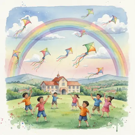 Childrens Day Background With Sky And Clouds - Free Childrens Day Background Download