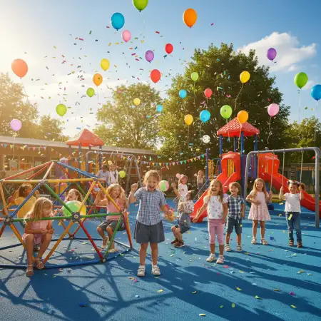 Childrens Day Hd Background With Confetti - Free Childrens Day Background Download