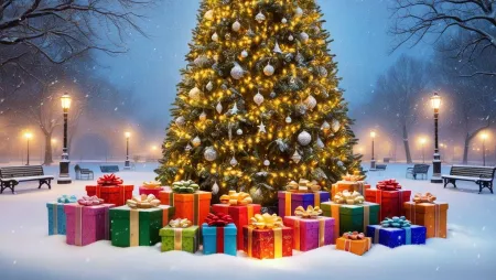 Christmas Background With Cozy Fireplace Scenes - Free Background Download