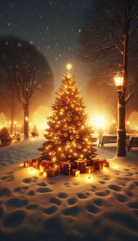 Christmas Background With Golden Glitter Effects - Free Background Download