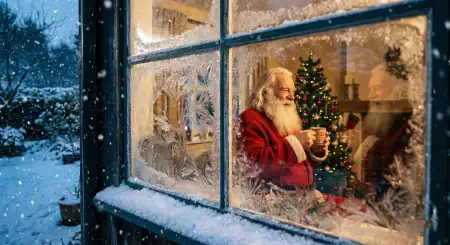 Christmas Background With Santa Claus Web Story - Free Web Background Download