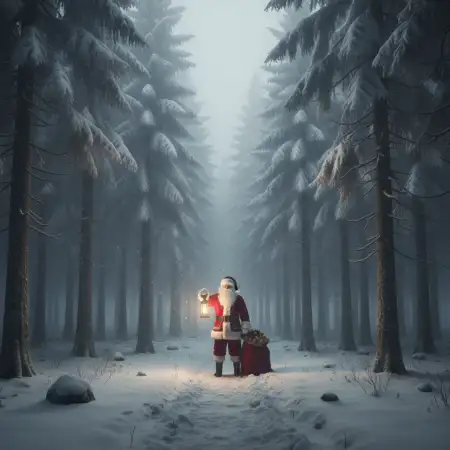 Free Christmas Background With Santa Claus Winter Theme Background Download