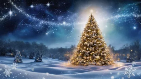 Christmas Background With Watercolor Christmas Scenes - Free Background Download
