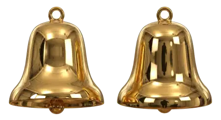 Free Golden Christmas Bell Png Transparent Background PNG Image Download