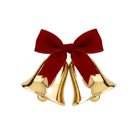 Free Christmas Bell Png With Red Ribbon PNG Image Download