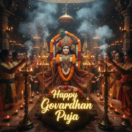 Close-up Of Traditional Jewelry And Flower Garlands - Free Happy Govardhan Puja 2025 Download