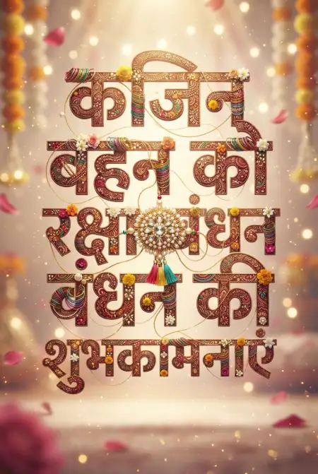Colorful Festive Rakhi Threads Forming Raksha Bandhan Hindi Text Poster - Free Raksha Bandhan Ki Shubhkamnaye In Hindi Download