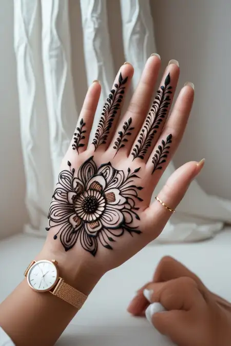 Colorful Glitter Teej Mehndi Design 2025 - Free Latest Teej Mehndi Design 2025 Download