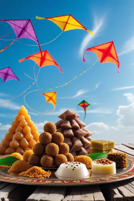 Colorful Makar Sankranti Background Image For Flyers - Free Background Download