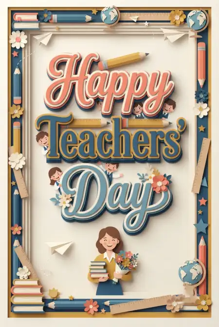 Free Colorful Teachers Day Cards Image Download