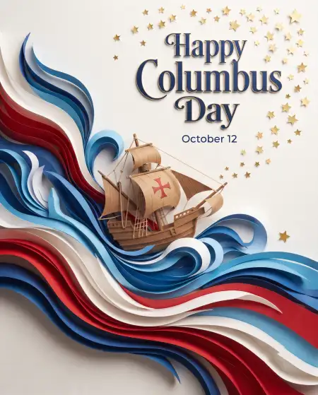 columbus day 2026 creative greeting template