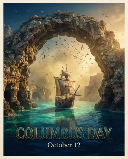 columbus day 2026 creative poster template design