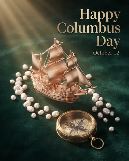 columbus day 2026 elegant greeting card