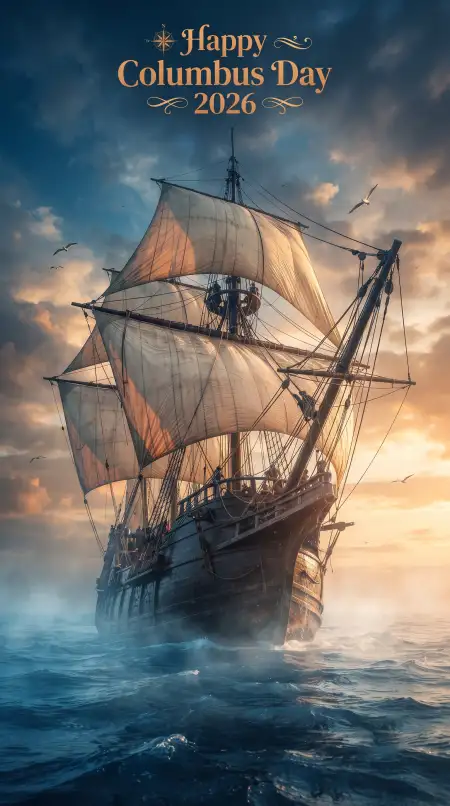 columbus day 2026 sailing ship png hd design - Columbus Day 2026