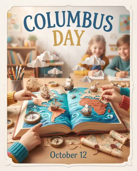 columbus day 2026 school poster template design - Columbus Day 2026