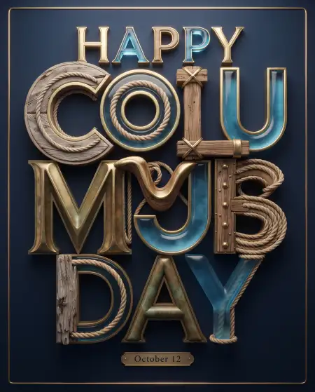 columbus day 2026 typography greeting design