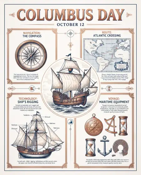 columbus day 2026 vintage nautical poster design