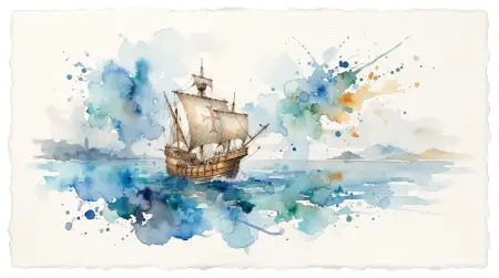 columbus day 2026 watercolor ship background design