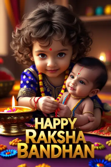 Creative Rakhi Messages For Nursery Students - Free Happy Raksha Bandhan Wishes For Children Download