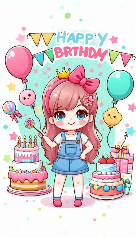 Cute And Colorful Happy Birthday Image Download For Kids - Free Related Happy Birthday Image