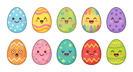 Cute Easter Eggs Png Cartoon Style - Free Easter Eggs Png Download