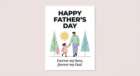 Free Cute Fathers Day Greeting Card Image Download