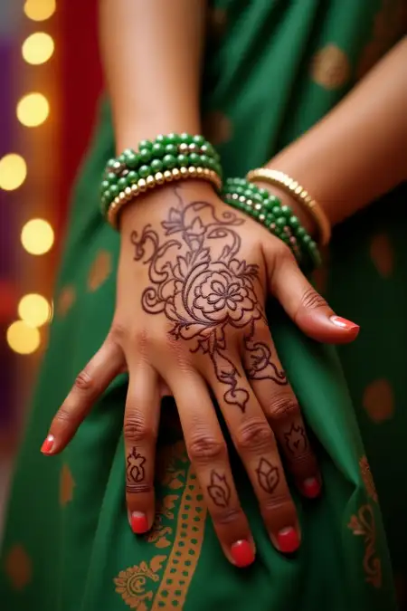 Cute Finger Teej Mehndi Design 2025 - Free Latest Teej Mehndi Design 2025 Download