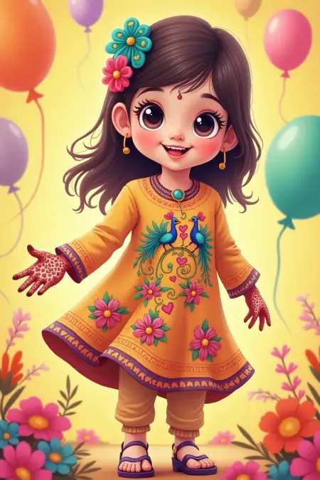 Free Cute Mehndi Design For Sawan Monday Image Download